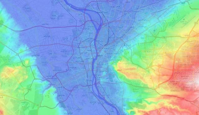 Mappa altimetrica del Cairo