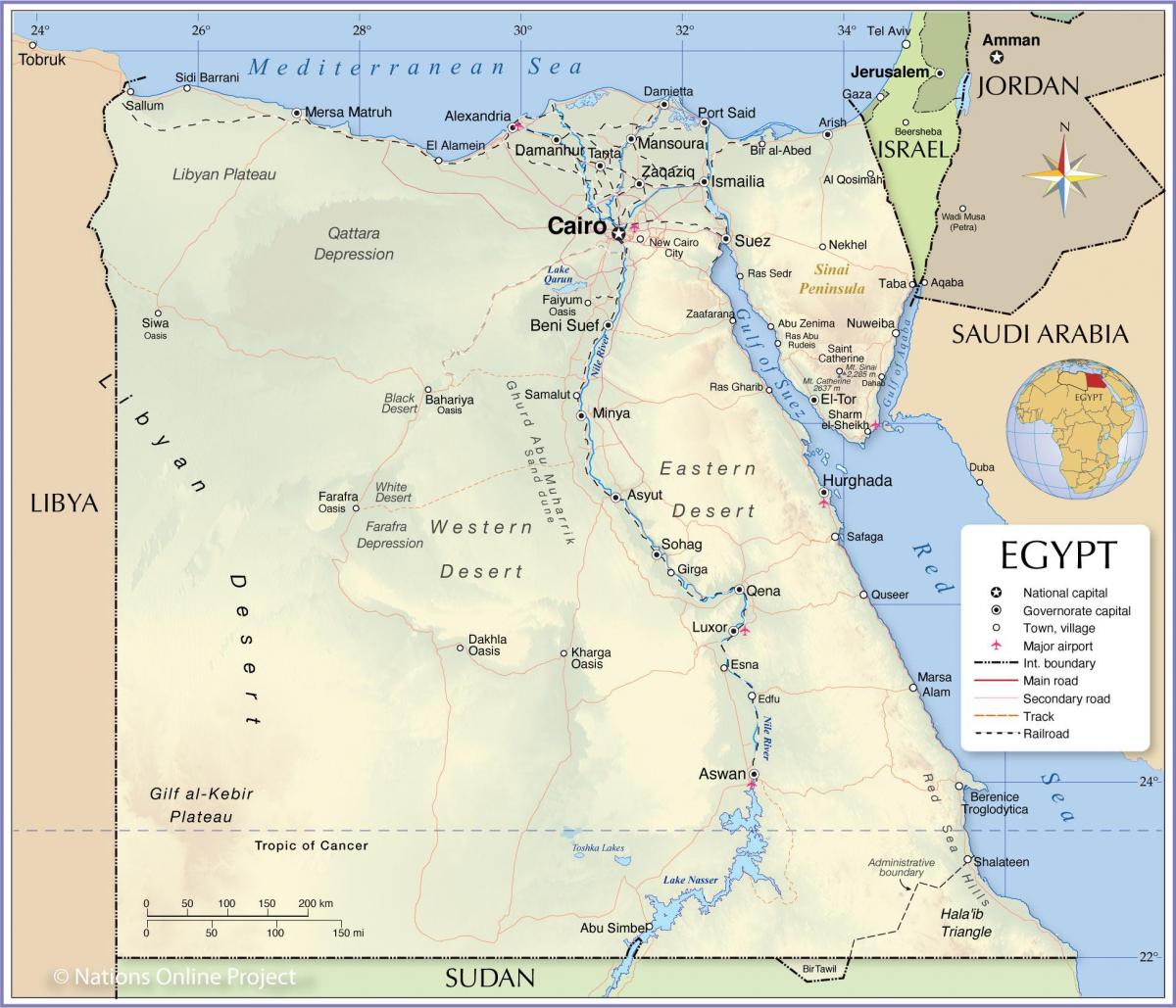 Il Cairo sulla mappa dell'Egitto