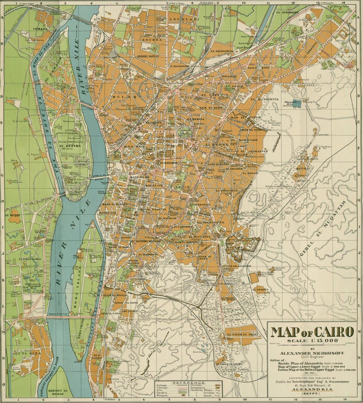 Mappa storica del Cairo