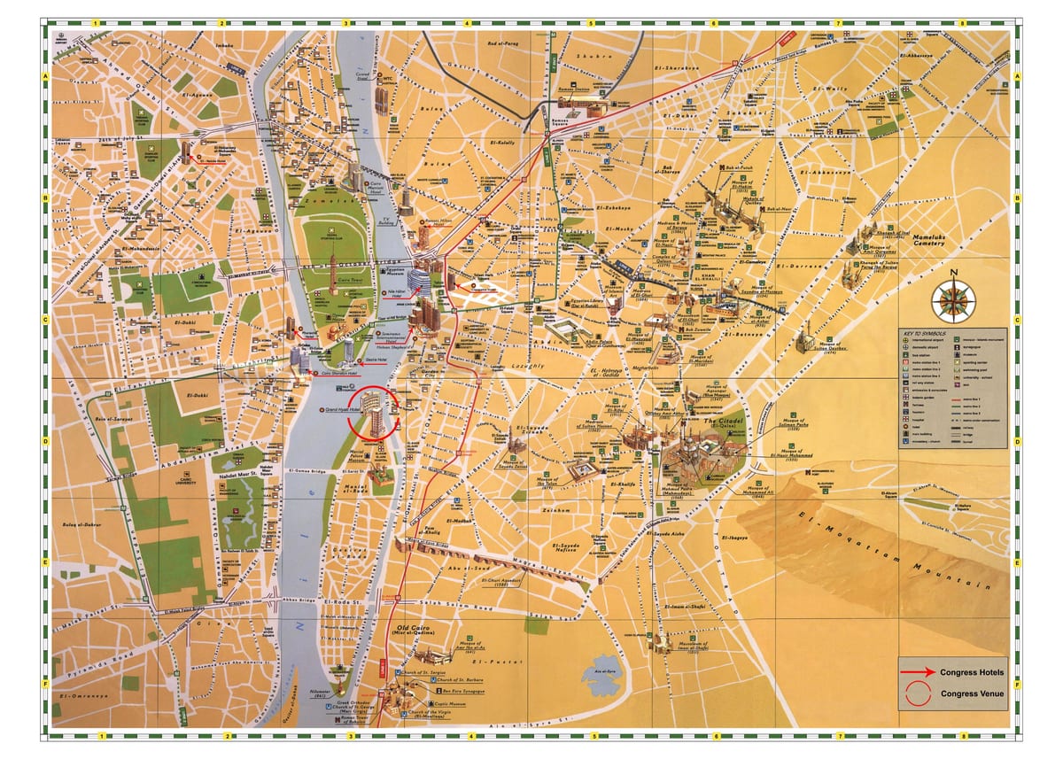Mappa turistica del Cairo