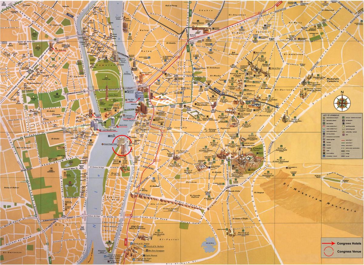 Mappa dei tour a piedi del Cairo