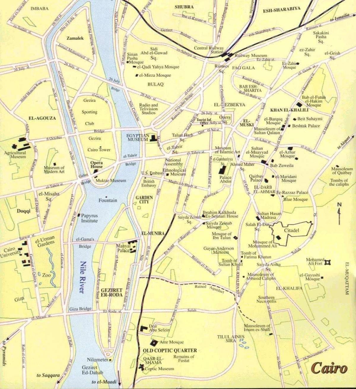 Mappa delle strade del Cairo